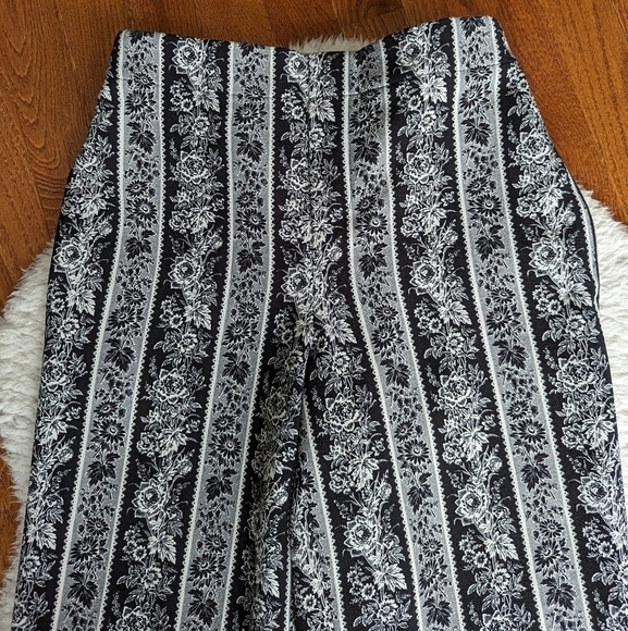 Club MONACO floral print black and white trouser pants xs - Picture 3 of 13
